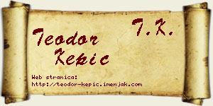 Teodor Kepić vizit kartica
